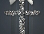 Decorative Silver Jingle Bell Cross