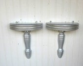 Vintage Art Deco Wooden Wall Shelf Lot Of Two