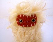 Hector the plush monster miniature tan and burnt orange animal Little Uggle