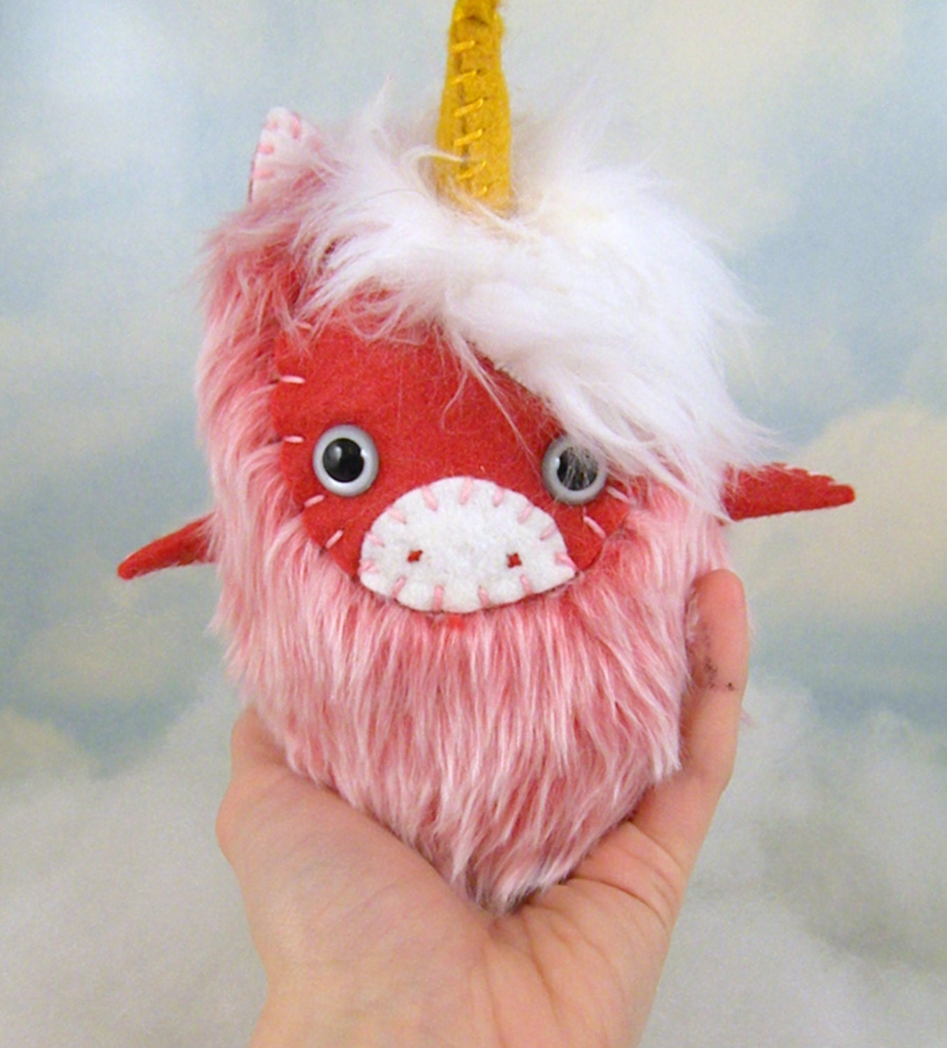 Zulianne the plush unicorn white strawberry red stuffed animal LIMITED EDITION