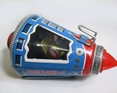 Vintage Space Capsule Toy - Friendship 7 - John Glenn - LItho Rocket Ship - Rare Find