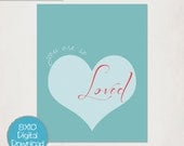 Teal and Red Nursery art // 'You are so loved' Printable Art // Love poster // Download and Print DIY // Baby word // boy or girl // 8X10