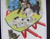 Colorful Illustrated Childrens Book Page - Poster Print - 8 x 11 - Farm Animals - Goat
