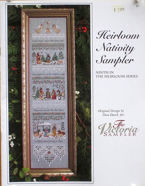 A Victoria Sampler Design -Heirloom Nativity Sampler Leaflet 87 and 2 Thread Accessory Packs