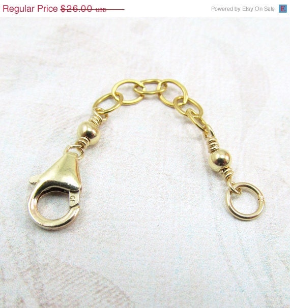 15% OFF 2 Inch Gold Filled Necklace Extender Curved Lobster Claw Clasp 10mm