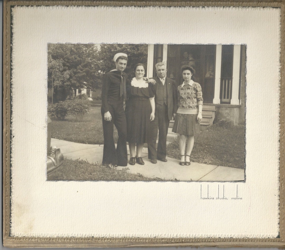 Soldier and Family Photo 1940s