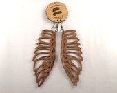 Leather jewelry - "Martin Pescador" earrings tosted and light blue by Laurel
