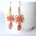 Pastel pink resin petite roses cabochon and swarovski chrystal earrings, brides maid, bridal jewelry,