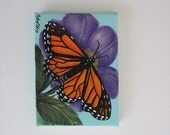 Monarch Butterfly Miniature Original Painting,  2.5 x 3.5 inches