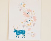 Taurus (Ama the Bull) // 16"x20" screen printed poster