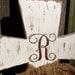 Monogram Wooden Distressed Cross. Rustic, Wedding, Anniversary, Christian, Custom Cross, Wall cross