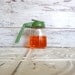 Vintage Federal Glass Syrup / Soap Dispenser Green Plastic Top, No metal, Glass bottom Use it for Dish Soap