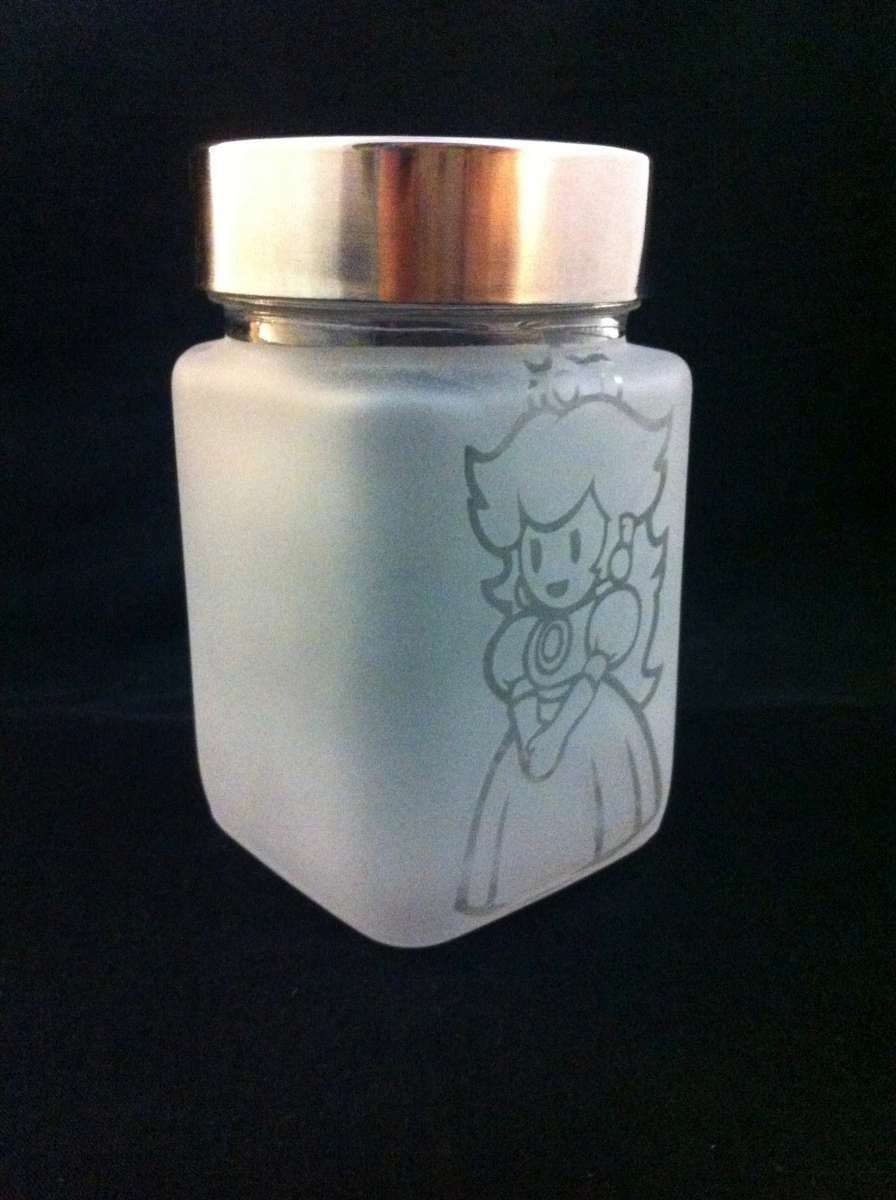 Etched Princess Airtight Glass Jar