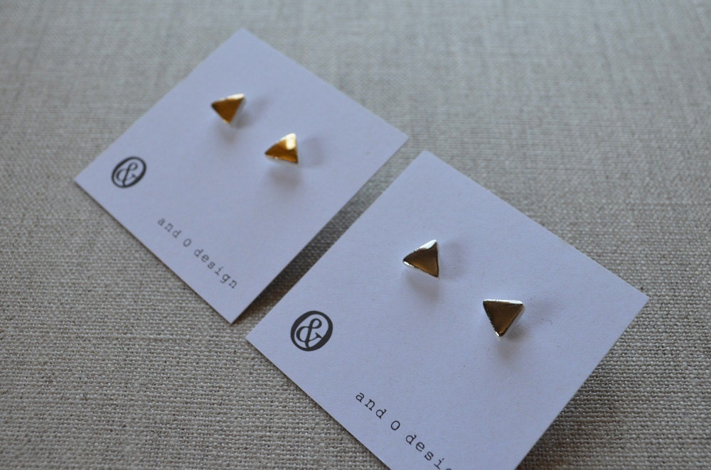 Luster Triangle Stud Earrings