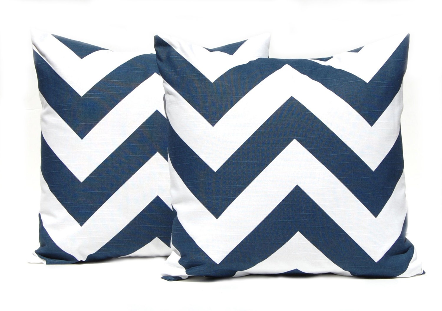 MEMORIAL DAY SALE Decorative Throw Pillow Cover Chevron 22 x 22 Premier Navy on White Slub Zippy by Premier Prints Nautical Decor