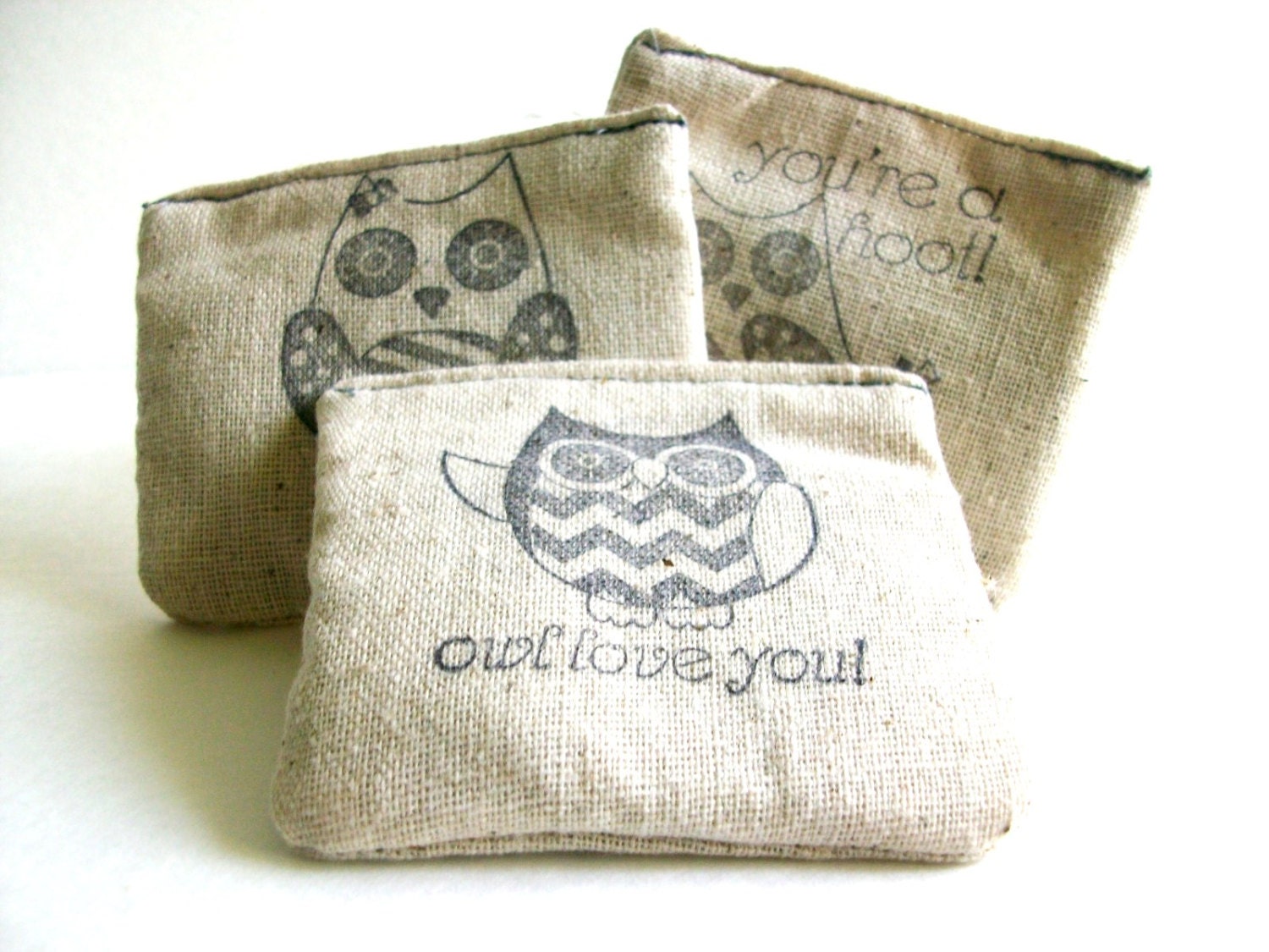 SET OF 3 / lavender satchets / organic cotton