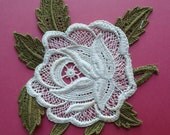 Vintage White Rose Lace Applique