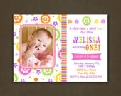 Spring Flowers Bright Colors Birthday Invitation, Printable File