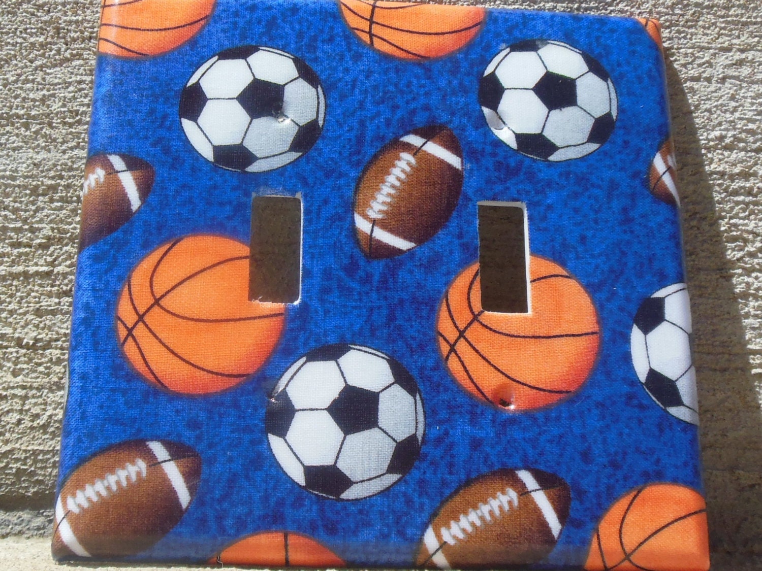 Sports Balls Double Light Switch Plate Cover