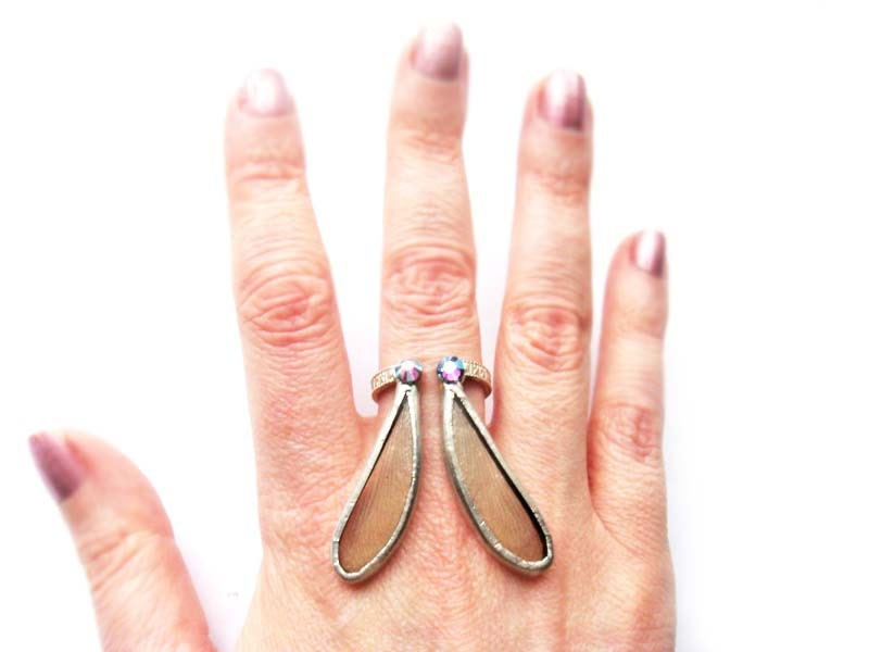 One of a Kind Real Dragonfly Ring