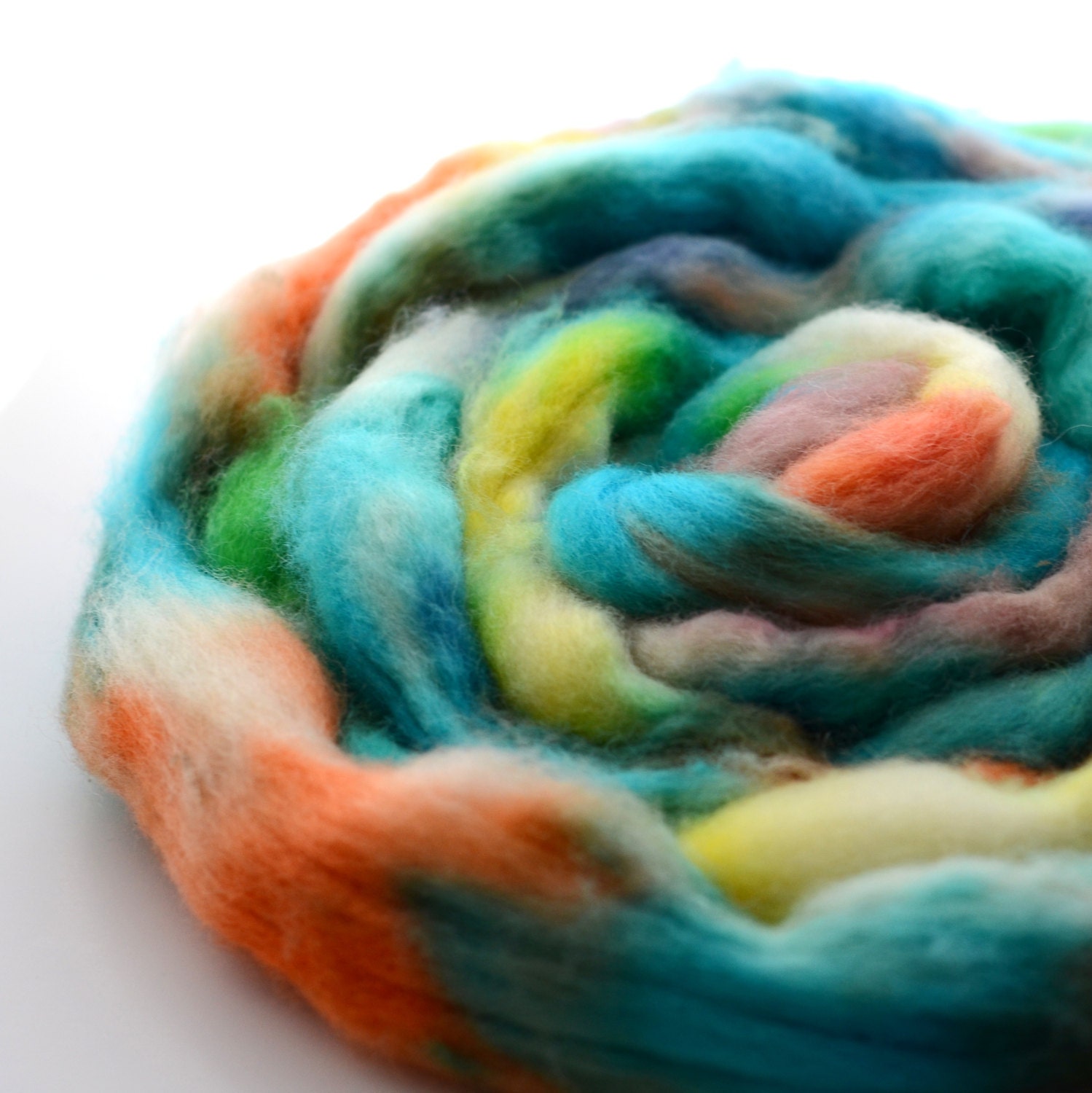 Handpainted BFL Blue Faced Leicester 3.5 ounces - Lavinia