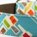 Mod Blocks Blue Dog Collar