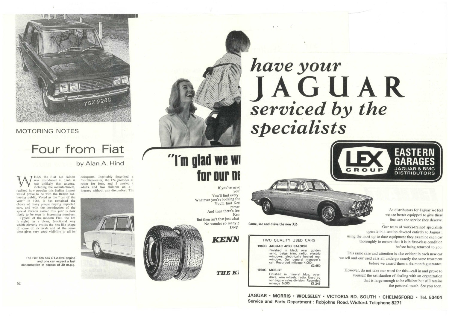 3 1969 Retro Illustrated ads - VINTAGE CARS