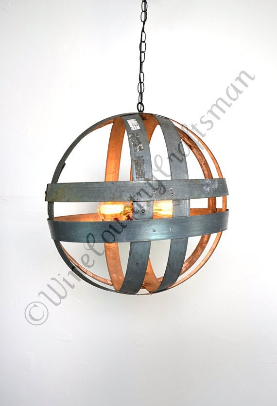 Wine Barrel Double Ring Hanging Lantern - 100% RECYCLED