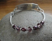 Medical Alert Interchangeable Bracelet - Diabetic, Seizures, Epilepsy, Allergies, Asthma, Penicillin, Multiple Sclerosis, etc. - Pearls