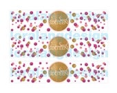 DIY Printable Modern Gold and Pink Sweet Sixteen Water Bottle Labels Instant Download