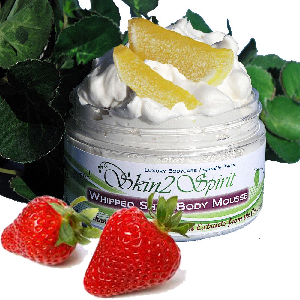 Sugared LEMON BERRY Shea Body Mousse - Organic - Whipped - Truly All Natural - Real Fruit - NO Synthetic Fragrances  - 4 oz