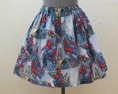 Spiderman Full 50's Gathered Skirt - Womens Skirt - Super Heros Skirt - Ready to ship