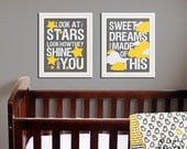 Song lyric typography for kids wall art. Look at the stars print nursery decor. Kids decor 2 - 11x14 print by WallFry