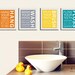 Bathroom art prints. Bathroom Rules. Kids bathroom wall quotes. Wash Brush Floss Flush. Typography. Set of 4 11x14 prints by WallFry