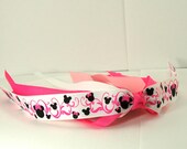 Scroll Minnie Mouse Hot Pink Ponytail Streamer