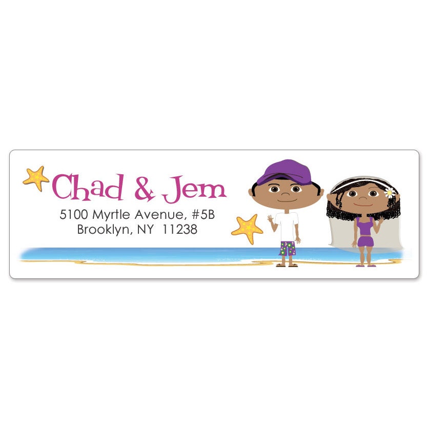 Beach Wedding Return Address Labels