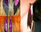 Leather Feather Earrings