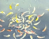 Koi Fish  No.10, limited edition of 50 fine art giclee prints form my original watercolor