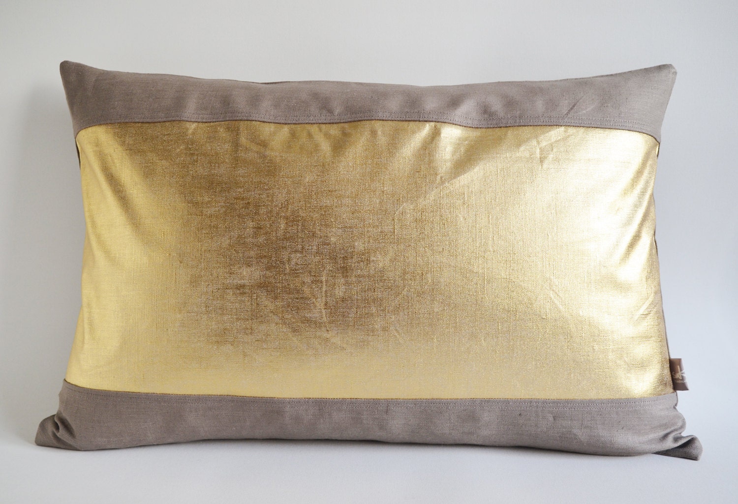 Sukan / 1 Gold Solid Lumbar Linen Pillow Cover - Lumbar Pillow Cover Accent Pillow Decorative PIllow Cushion Cover 16 x 24 Inches
