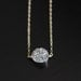 Silver Druzy Stone Necklace - Circle