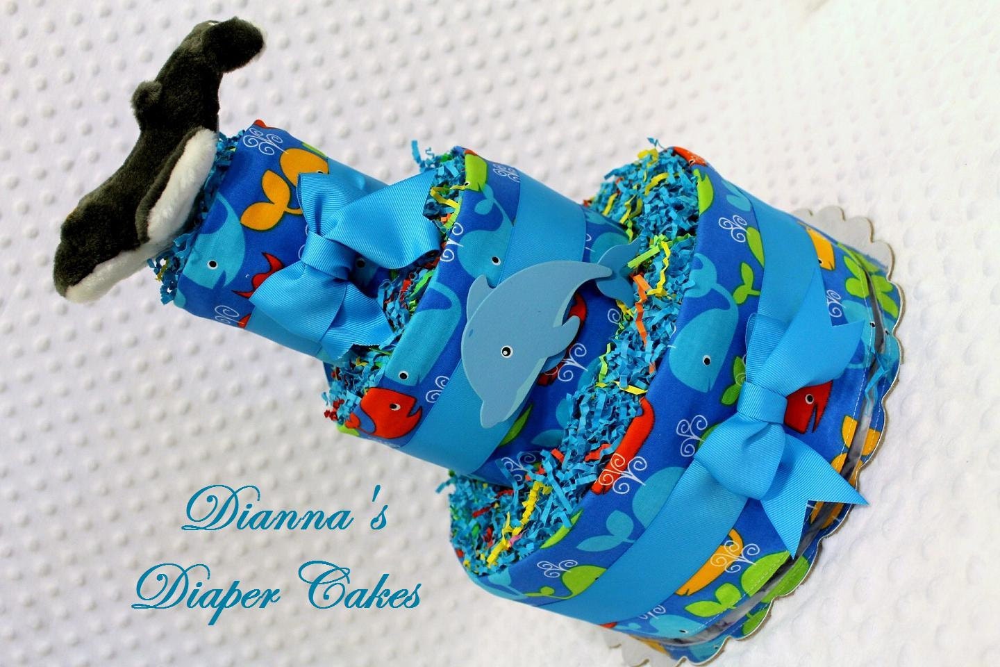 Baby Diaper Cakes Under the Sea Shower Gift or Centerpiece