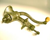 Antique meat grinder and Universal bread crumber works great for Cranberry Relish recipe. Industrial, cottage chic home decor.
