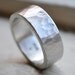 unisex silver ring - matte finish - handmade hammered artisan designed sterling silver wedding or engagement band - customized