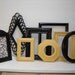 8 Picture frame collection set -  Black and Yellow frame collection wall gallery