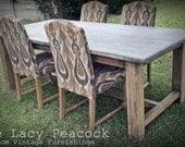 Weathered Wood with a Gray Top Farmhouse Table