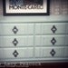 Vintage Seafoam Dresser/ Changing Table / Tv Stand / Buffet with Gray Knobs