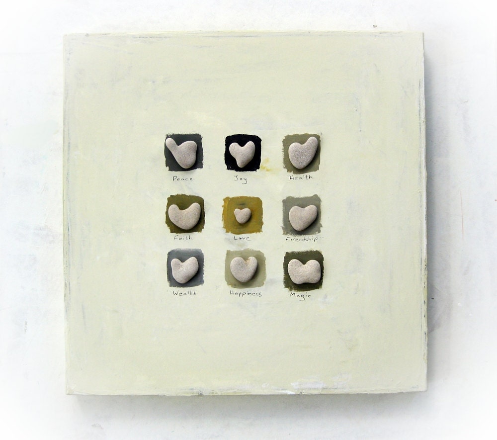 OOAK Unique Graduation gift Birthday gift -  Heart shaped Beach rocks