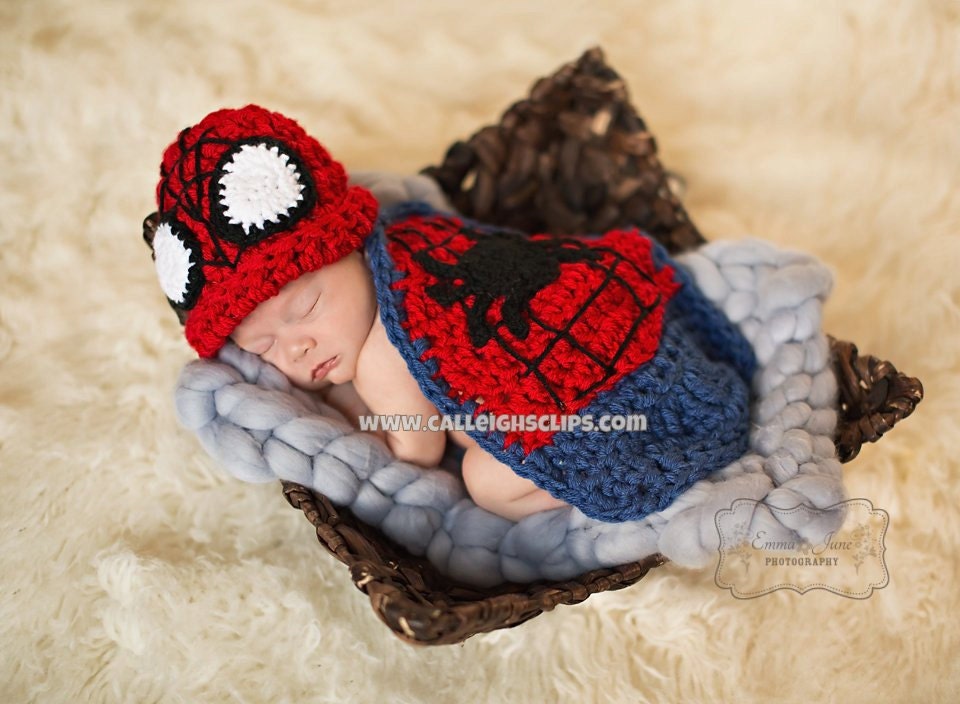 Instant Download Crochet Pattern No. 93  - Spiderbaby Cuddle Cape Set
