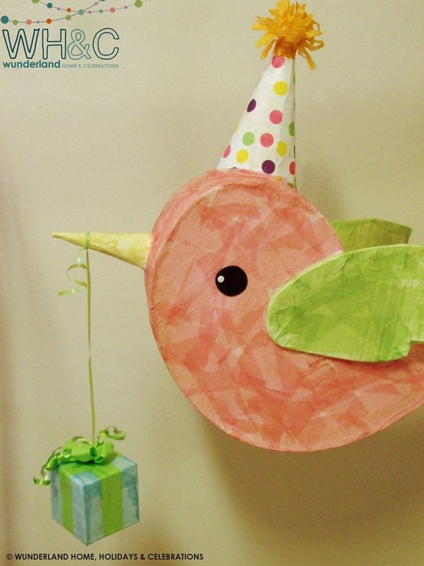 Birthday Party Messenger Bird Pinata or Decoration