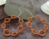 Orange Lites wire wrapped earrings